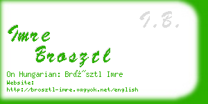 imre brosztl business card